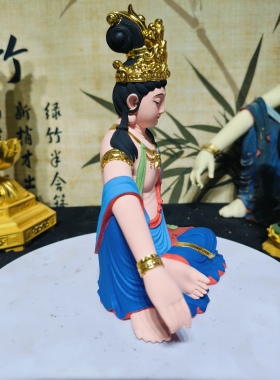 桧木高度20公分经典自在观音水月观音观自在桌面摆件大量现货