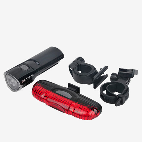 RAYPAL自行车灯夜骑行套装 5LED前灯+山地车警示尾灯青蛙灯套装 - 图0