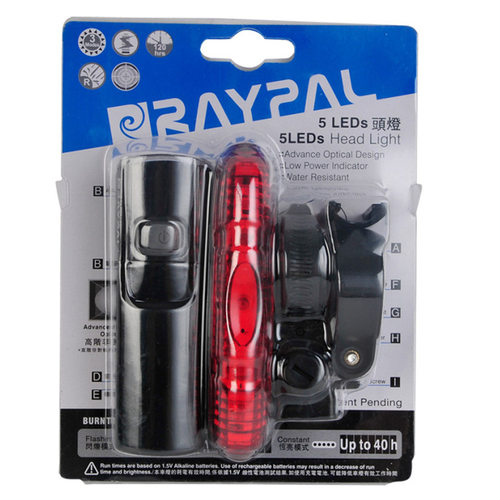 RAYPAL自行车灯夜骑行套装 5LED前灯+山地车警示尾灯青蛙灯套装 - 图3