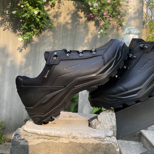 Lowa waterproof ເກີບຍ່າງປ່າສີດໍາ breathable breathable