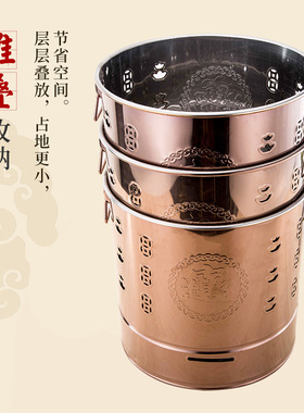 不锈钢家用聚宝盆烧金桶