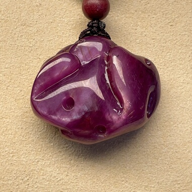 天然红宝石随形吊坠毛衣链紫红色高货28.9*23.2*13.5mm情人节礼物