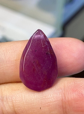 天然红宝石裸石吊坠冰飘幻彩多姿裸石无烧13.3*21.5*8.2mm23.40ct