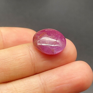 14.14ct天然无烧红宝石裸石戒面圆14.9mm汉服背云纽扣DIY无胶正品