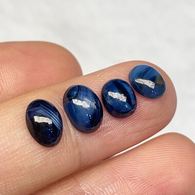 一手四粒天然蓝宝石裸石戒面镶嵌手链戒指吊坠男女新年礼物5.46ct