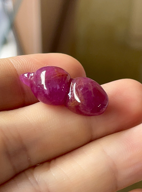 〔福禄双全〕天然红宝石葫芦雕刻件送礼佳品紫红颜色透润一物一证