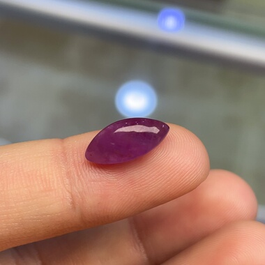 天然无烧无注胶无填充红宝石马眼戒面裸石尊贵紫一物一图保真正品