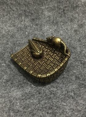 复古黄铜多子多孙把玩件