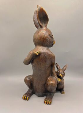 黄铜摆件仿古客厅生肖兔子