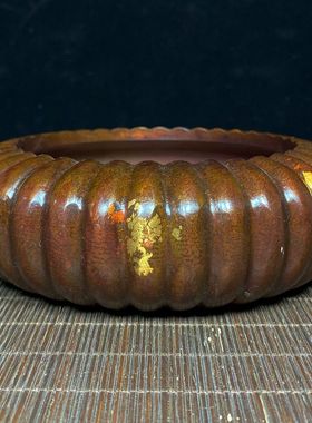 黄铜招财复古客厅玄关南瓜笔洗