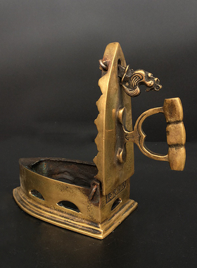 黄铜老式铜熨斗装碳用黄铜铸造公鸡熨斗一鸣惊人仿古收藏纯铜熨斗