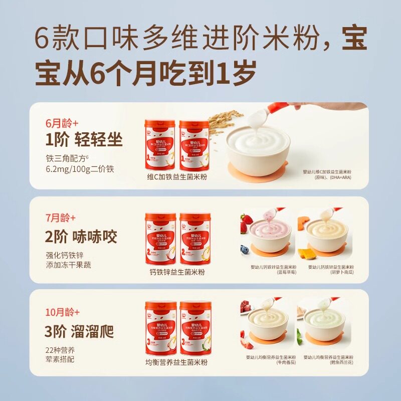 秋田满满有机米粉婴儿高铁6个月以上宝宝辅食米糊胚芽米粉