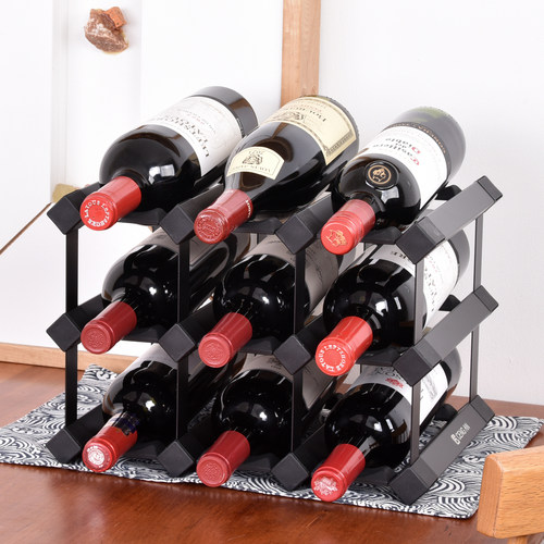 酒架黑色酒架红酒架黑金属酒架铝合金酒架葡萄酒架酒格酒叉大格子 - 图1