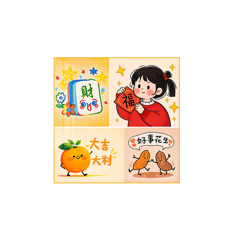 钻石画2025新款卡通发财福字5d手工点贴钻十字绣客厅卧室餐厅满钻,淘宝优惠券,粉丝福利购,淘宝优惠卷