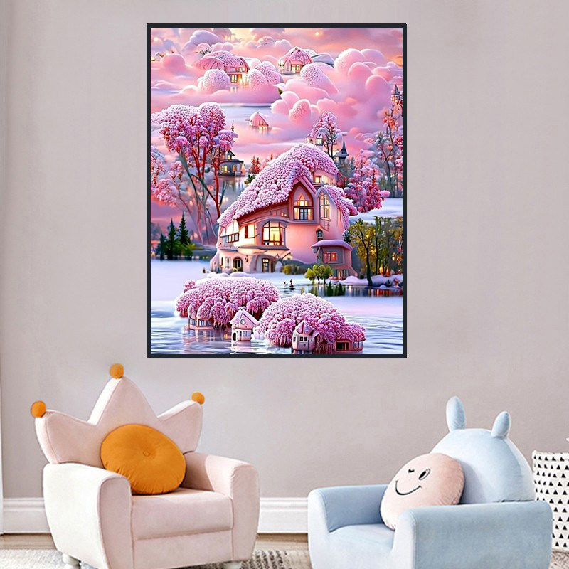 钻石画2025新款梦幻风景小屋城堡手工5d点贴钻十字绣客厅卧室满钻,淘宝优惠券,粉丝福利购,淘宝优惠卷