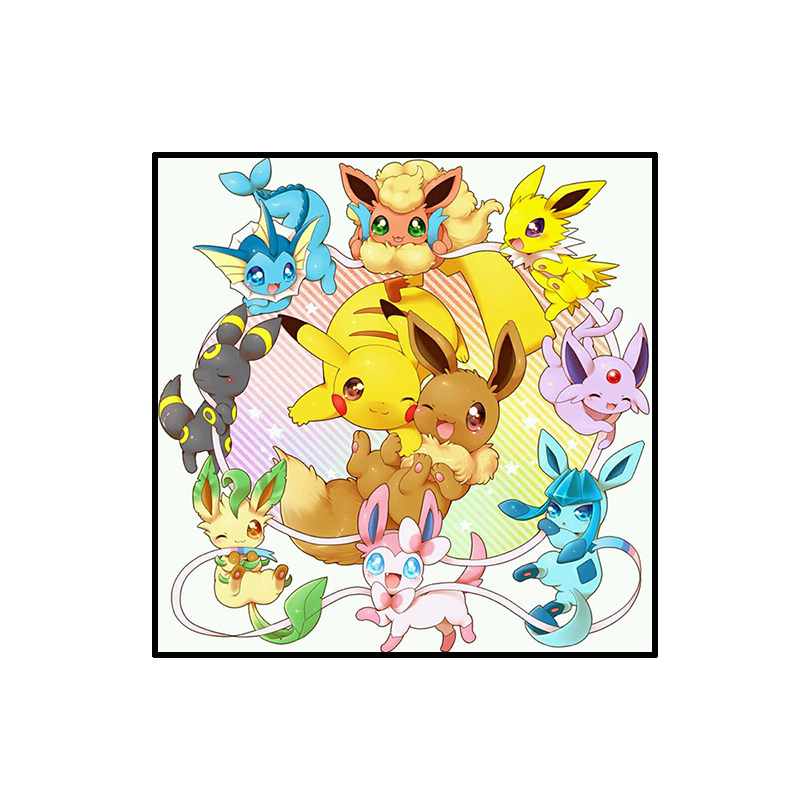 卡通儿童钻石画2025新款手工简单5d贴钻十字绣皮卡丘伊布卧室满钻,淘宝优惠券,粉丝福利购,淘宝优惠卷