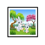 Симпатичная живопись с бриллиантами кролика Студенты детские клейкие бриллианты все бриллианты