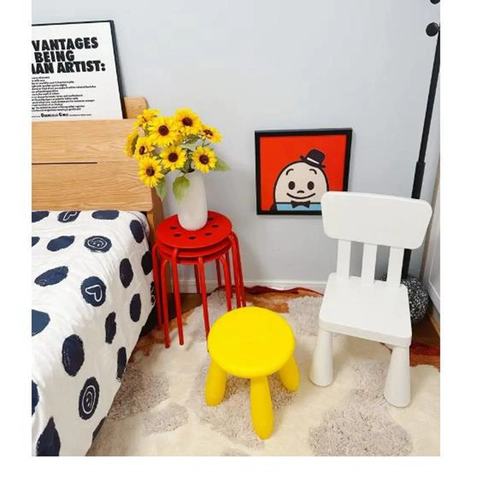 Ikea Momat Детский стул Пластиковый стул круглый стул детский стул детского сада карликовая табуретка ранняя учеба на скамейке Домашние покупки