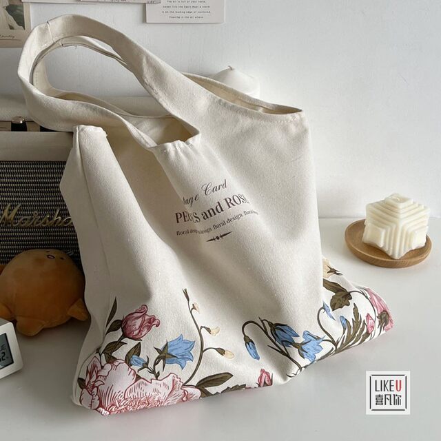 Xifanni Shoulder Bag Flower Large Japanese and Korean Canvas Bag