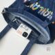 Original shoulder bag English large European and American embroidered denim bag