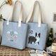 Original cat canvas bag student literary shoulder bag large