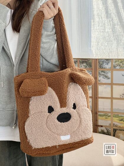 Xifanni one-shoulder cartoon big cute embroidered tote bag