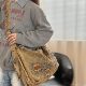 American retro wasteland style washed denim bag with rivets