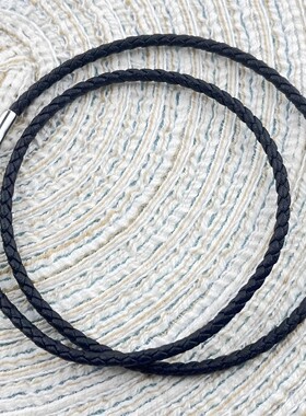双圈吊坠挂绳项链绳皮绳按压男女锁骨绳diy2.5MM/3MM串珠颈绳钢丝