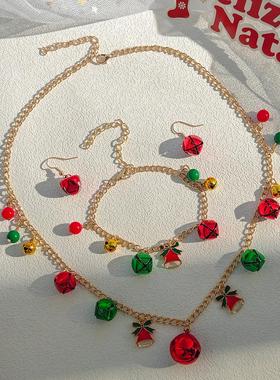 跨境欧美圣诞节铃铛项链