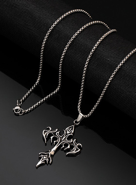 跨境热销金属朋克项链欧美复古个性男士超酷船锚斧头箭头毛衣链女