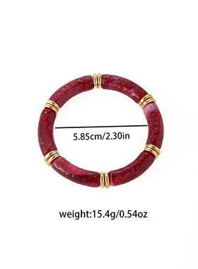 2025新款冰透亚克力手镯欧美复古简单纯色弯管手串外贸代发手饰品