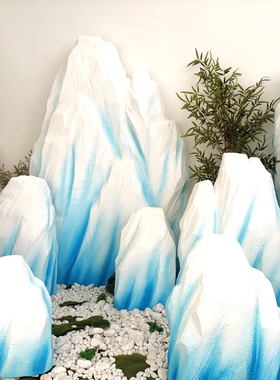 泡沫道具石头定做假山塑雕仿真雪山雪块橱窗冰山婚庆演出影视造景