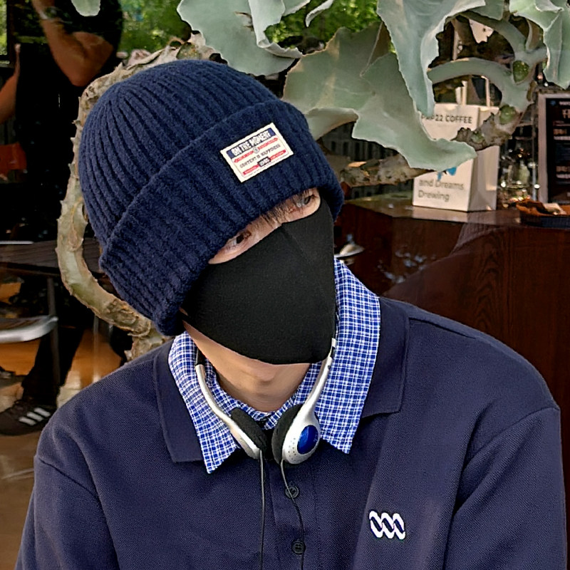 坚定Jodhat毛线帽秋冬百搭加厚保暖套头帽复古冷帽大头围针织帽男