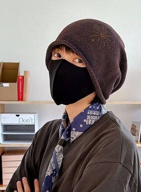 Jodhat加大帽口卷边包头帽秋冬宽松显脸小针织冷帽大头围堆堆帽男