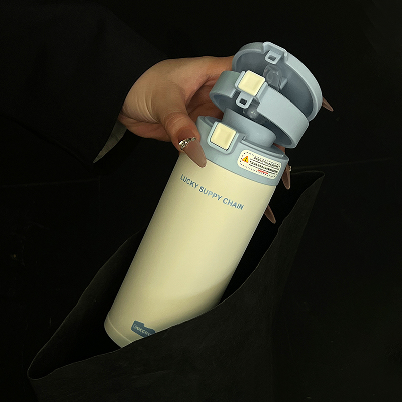 夏季水杯儿童保温杯不锈钢杯女生吸管便携咖啡杯高颜值双饮吸管杯 - 图1