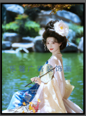 新品古装汉服店装饰画摄影工作室宣传画彩妆造型学校教师装饰画