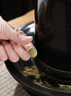 乌金石石雕水磨抛光茶磨