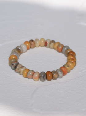 《顺意》天然玛瑙手串弹力绳算盘珠莫兰迪色国风中式女水墨纹