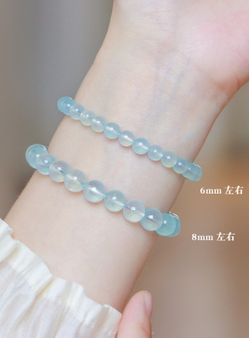 正品天然海蓝宝手串aquamarine