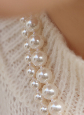 颗颗打结正品施家水晶珍珠项链锁骨链纯银925高级感轻奢礼物女