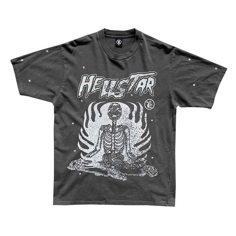 Hellstar Studios Inner Peace Tee 骷髅重工艺洗水短袖纯棉T恤 - 图3