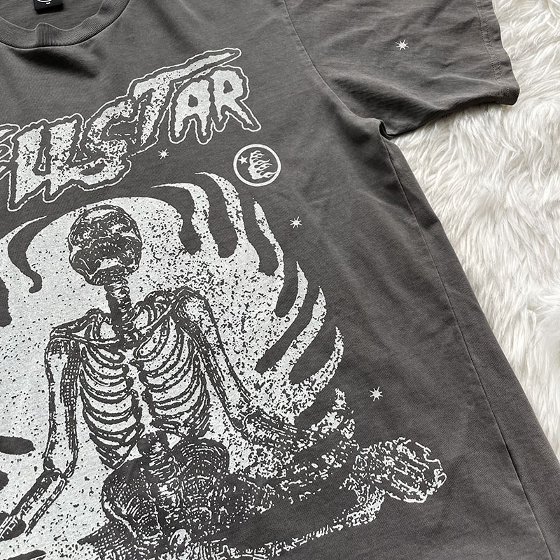 Hellstar Studios Inner Peace Tee 骷髅重工艺洗水短袖纯棉T恤 - 图0