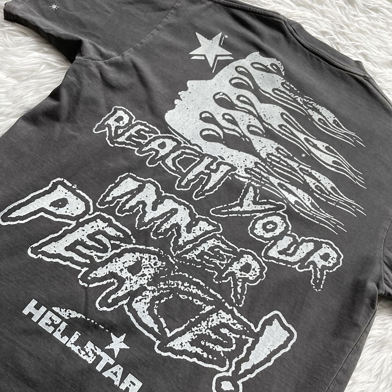 Hellstar Studios Inner Peace Tee 骷髅重工艺洗水短袖纯棉T恤 - 图1