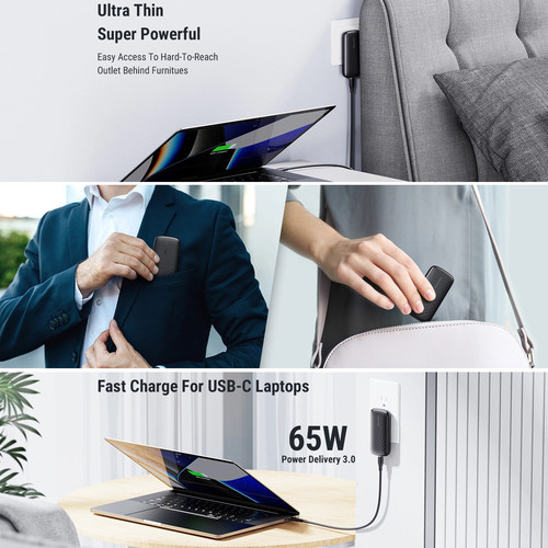 Voltme65W超薄氮化镓液态硅胶双C线套装 支持5A 55W PPS MacBook 苹果17 16 小米三星OPPO ViVO充电器快充头 - 图2