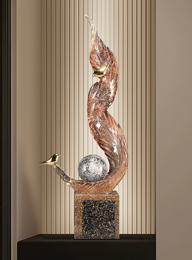 现代轻奢创意风生水起摆件