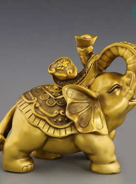 一对葫芦象办公室黄铜摆件装饰