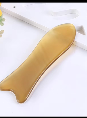 牦牛角鱼型刮痧板眼部玫瑰精油鱼形脸部刮痧板面部美容刮脸板按摩