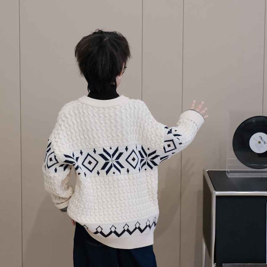 男童毛衣冬装新款洋气中大童线衣韩版复古男孩外套儿童针织衫 - 图2