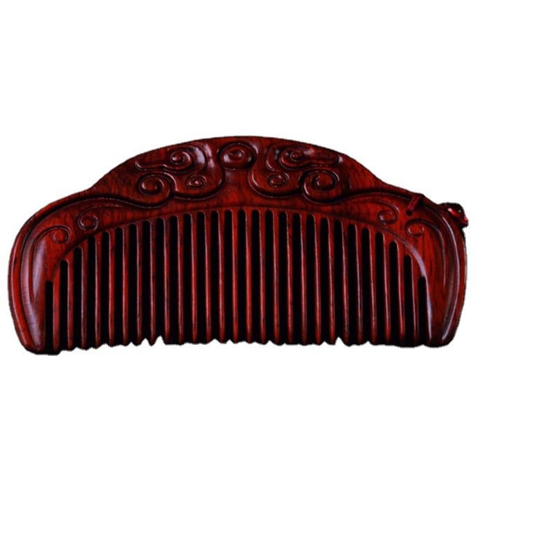 小叶紫檀印花雕刻木梳个人护理按摩美发直发礼物梳子送女朋友,淘宝优惠券,粉丝福利购,淘宝优惠卷