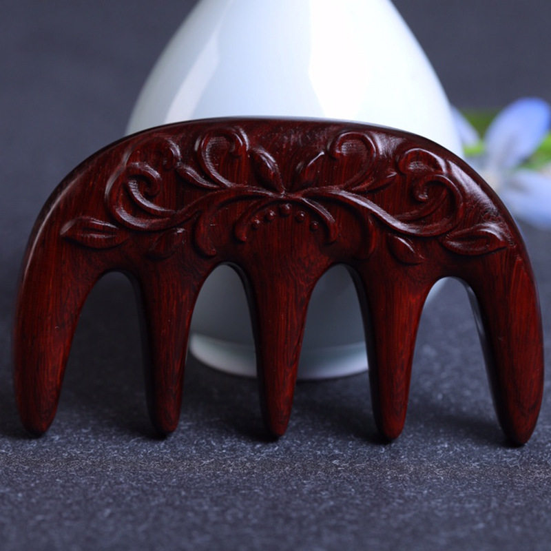 紫檀木梳古风雕刻手工打磨宽齿按摩梳个人护理直发檀木梳,淘宝优惠券,粉丝福利购,淘宝优惠卷